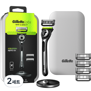 Gillette Labs 深層清潔棒剃須刀 + 剃須刀刀片 5 片 + 剃須刀架 + 錫盒套裝, 2組