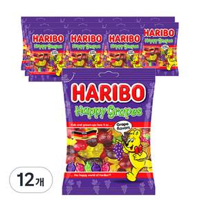 HARIBO 哈瑞寶 QQ水果軟糖 葡萄口味, 12包, 100g