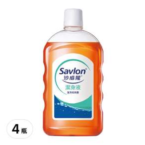 Savlon 沙威隆 潔身液, 1L, 4瓶