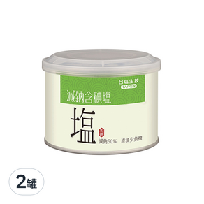 TAIYEN 台塩生技 減鈉含碘鹽, 300g, 2罐