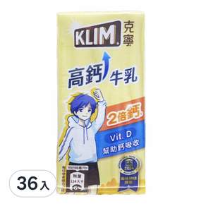 KLIM 克寧 高鈣成長牛乳, 198ml, 36入