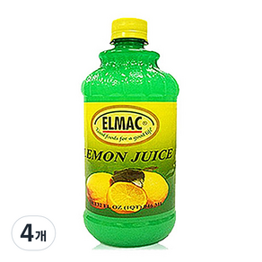 ELMAC 檸檬汁, 946ml, 4瓶