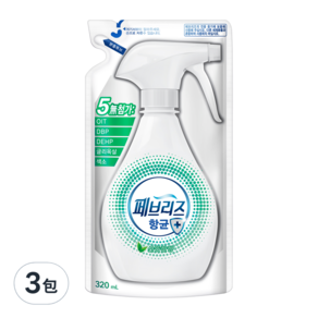 febreze 風倍清 織物除臭噴霧 補充包 清香, 320ml, 3包