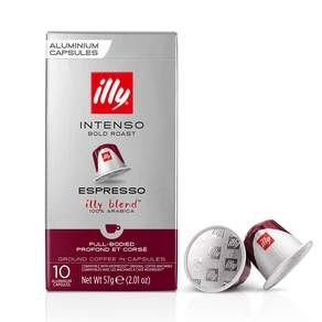 illy 意利咖啡 Nespresso咖啡機適用 咖啡膠囊 Intenso, 5.7g, 1盒, 10顆