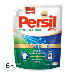 Persil 寶瀅 強效淨垢 滾桶洗衣機專用洗衣精補充包, 1.5L, 6包