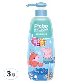 Probo 博寶兒 柔護沐浴露 佩佩豬, 500ml, 3瓶