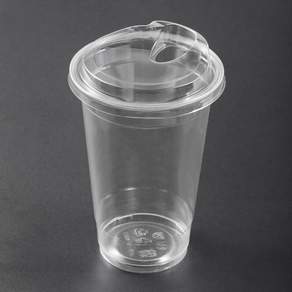 Tamsaa 透明冷飲杯+塑膠蓋 470ml, 100入, 1組