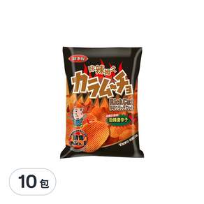 KOIKEYA 湖池屋 咔辣姆久厚切洋芋片, 勁辣唐辛子口味, 32g, 10包