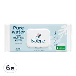 Biolane 法貝兒 純水潔淨濕巾, 48張, 6包