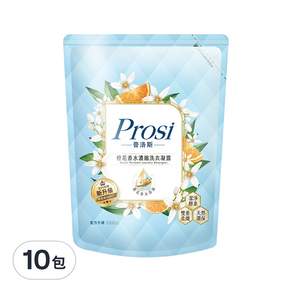 Prosi 普洛斯 室內晾曬香水濃縮洗衣凝露補充包 橙花, 1.8L, 10包