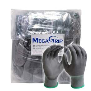 MEGA GRIP 指尖PU塗層手套M, 灰色, 20雙