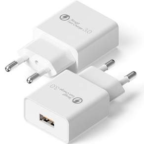 Seoga Quick Charge QC3.0 18W USB 快速充電器轉接器, 白色, 2個