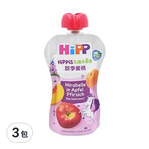 HiPP 喜寶 水果趣 1歲以上, 甜李蜜桃, 3包