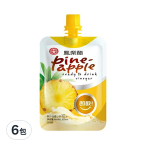 十全 果醋飲 鳳梨, 100ml, 6包