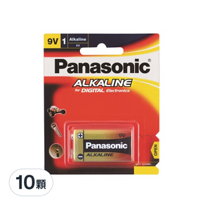 Panasonic 國際牌 大電流鹼性電池 9V, 10顆