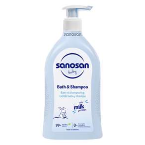 sanosan baby re:mind極潤洗髮沐浴露 嬰兒爽身粉香, 500ml, 2瓶