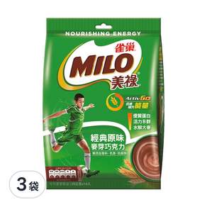 MILO 美祿 經典原味巧克力麥芽飲品 沖泡粉, 25g, 14包, 3袋