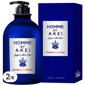 AKei. 男士Super泡沫洗面乳多合一 感性費洛蒙香, 550ml, 2個