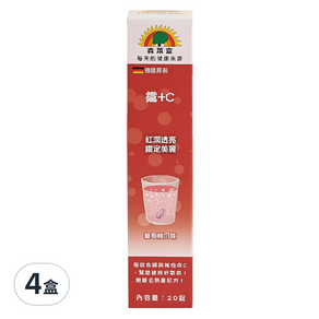 SUNLIFE 森萊富 鐵+C發泡錠 葡萄柚口味 80g, 20顆, 4盒