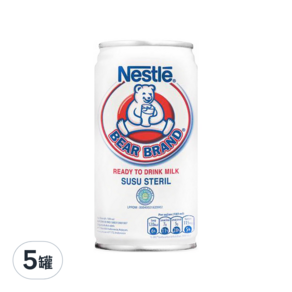 Nestle 雀巢 BEAR BRAND Susu Steril 熊牌牛奶, 189ml, 5罐