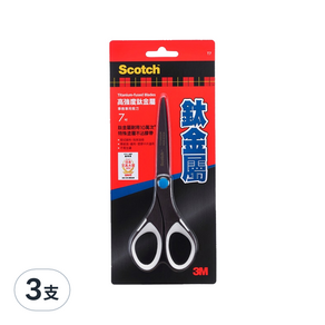 3M Scotch 鈦金屬事務剪刀 7吋, 3支