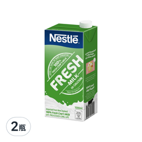 Nestle 雀巢 全脂牛乳, 1L, 2瓶