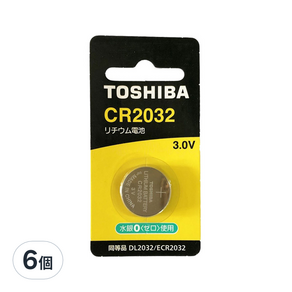 TOSHIBA 東芝 鈕扣電池 CR2032, 6個