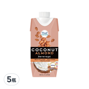 Thai coco 無麩質椰奶飲 杏仁, 330ml, 5瓶