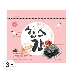 chun pin 雋品 HiBs 三切岩燒海苔 戀の梅口味, 30g, 3包