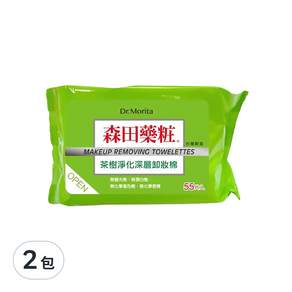 Dr.Morita 森田藥粧 茶樹淨化深層卸粧棉 80*200mm, 55片, 2包