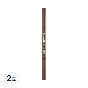 RiRe 五角鑽石自動眉筆 0.35g, 02 Deep Brown, 2支