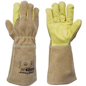 HAND MAX 電焊皮革手套, 棕色, 1組