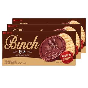 LOTTE 樂天 BINCH巧克力餅乾, 102g, 3盒