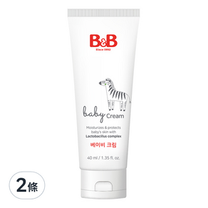 B&B 嬰兒保濕乳霜, 2條, 40ml