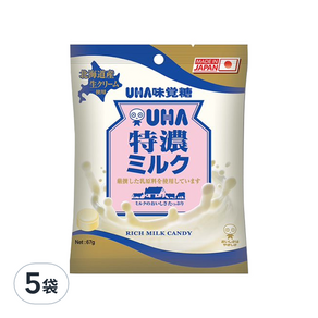 UHA 味覺糖 特濃牛奶糖, 67g, 5袋