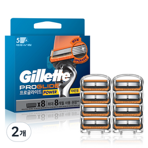 Gillette 吉列 2024 Proglide Power刮鬍刀片, 8入, 2個