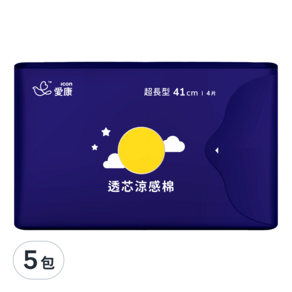 icon 愛康 涼感衛生棉 超長型, 41cm, 4片, 5包