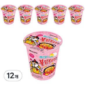 Samyang 三養 碗裝火辣雞肉風味辣炒年糕 奶油白醬風味 80g, 12個