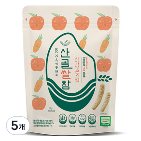 Ecomom Meal Sangol Rice Cham 有機嬰兒棒零食 25g, 5個, 混合口味(蘋果/胡蘿蔔)