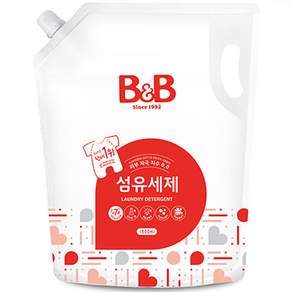 B&B 嬰幼兒衣物洗衣精補充包, 1.8L, 1個