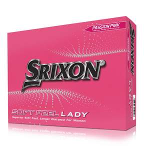 SRIXON Soft Feel高爾夫2層球, 有光澤的女士粉紅色, 1盒, 12顆