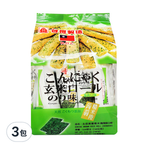 北田 蒟蒻糙米捲 海苔, 160g, 3袋