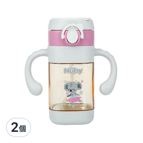 Nuby PPSU學飲杯 粗吸管, 無尾熊, 300ml, 2個