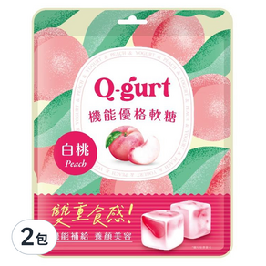 活益比菲多 Q-gurt 機能優格軟糖 白桃, 63g, 2包