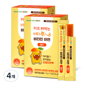 NutriD-Day 維他命鋅果凍條 15包入, 4盒, 225g