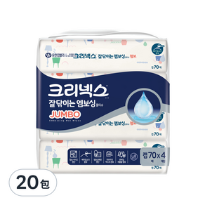 Kleenex 舒潔 壓花濕紙巾 掀蓋型, 70張, 20包