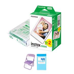 FUJIFILM 富士 instax 馬上看 mini 空白底片 30張+椅子支架(隨機顏色)+迷你相本, 單品, 1套