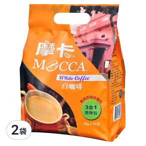 MOCCA 摩卡 三合一白咖啡, 36g, 15條, 2袋