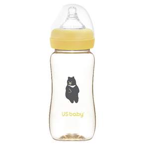 US baby 優生 真母感PPSU奶瓶 2-6個月 M, 台灣黑熊, 330ml, 1個