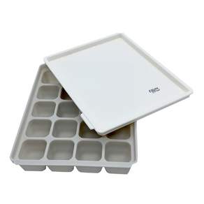 tgm 20格矽膠副食品冷凍儲存分裝盒, 淺灰色, 1組